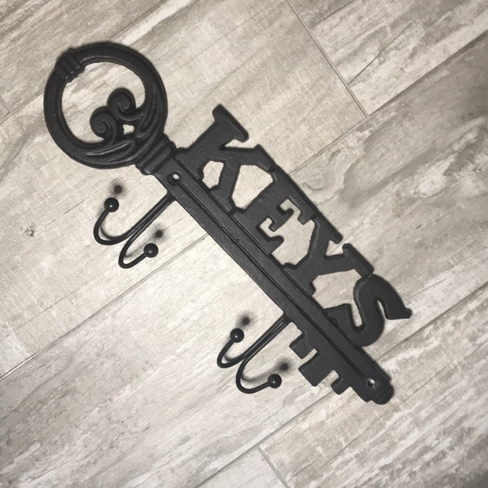 Dark brown, steel, key holder wall mount